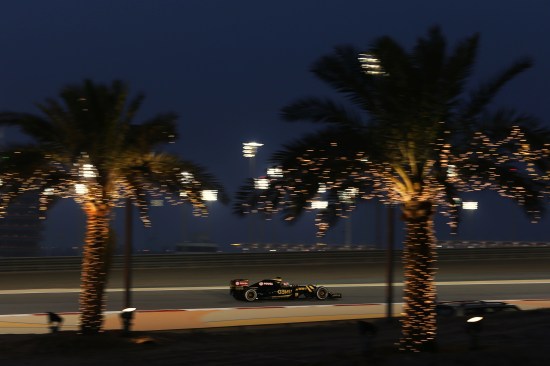Nice night shot of Romain Grosjean on the Friday.