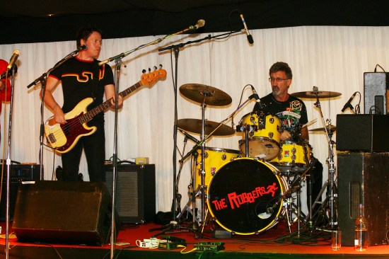 Eddie Jordan (IRE) and his band 'The Robbers'  Force India F1 Christmas Party, 20 December 2007. Force India F1 Factory, Silverstone, UK