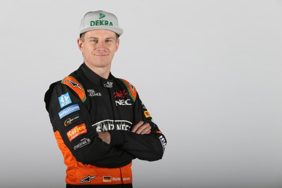 Nico Hulkenberg (GER) Sahara Force India F1. Sahara Force India F1 Team Filming Day. Monday 27th April 2015. Silverstone, England.