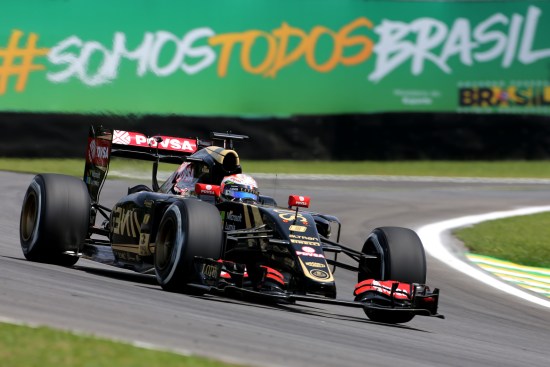 Romain Grosjean (FRA) Lotus F1 E23. Brazilian Grand Prix, Saturday 14th November 2015. Sao Paulo, Brazil.