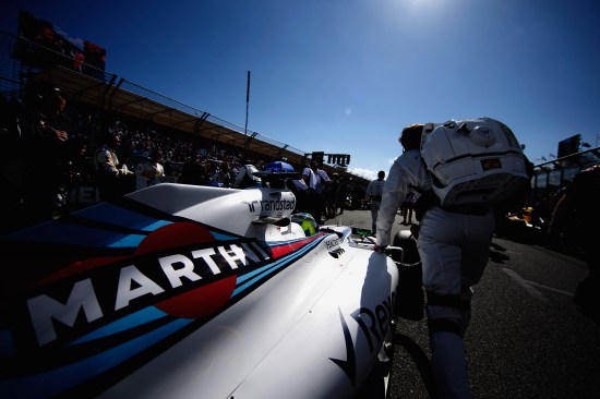Albert Park, Melbourne, Australia. Sunday 20 March 2016. Felipe Massa, Williams FW38 Mercedes, arrives on the grid. Photo: Glenn Dunbar/Williams F1 ref: Digital Image _W2Q3776