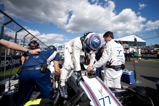 Albert Park, Melbourne, Australia. Sunday 20 March 2016. Valtteri Bottas, Williams Martini Racing, on the grid. Photo: Glenn Dunbar/Williams F1 ref: Digital Image _W2Q3810