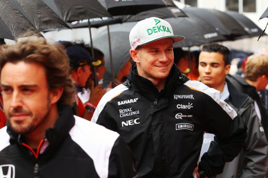 Nico Hulkenberg on the drivers parade.